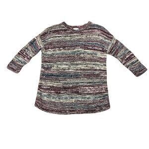 J. Jill Womens Striped Pullover XS Sweater Multicolor 3/4 Sleeve Cozy Casual